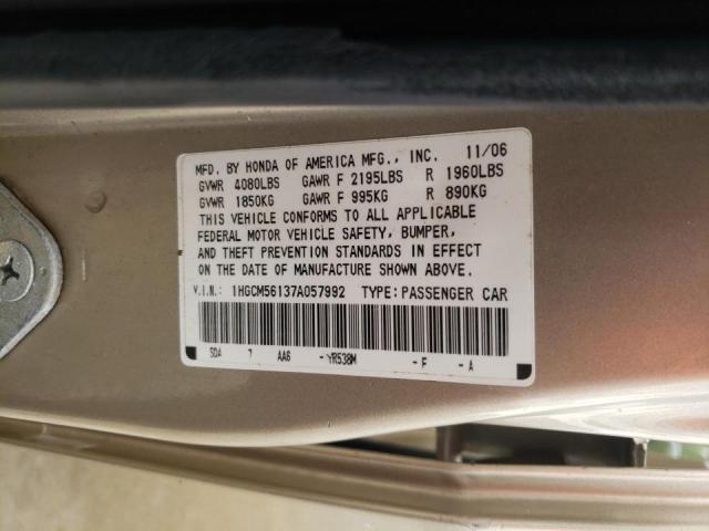 Photo 9 VIN: 1HGCM56137A057992 - HONDA ACCORD VAL 