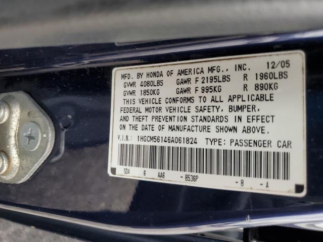 Photo 12 VIN: 1HGCM56146A061824 - HONDA ACCORD VAL 