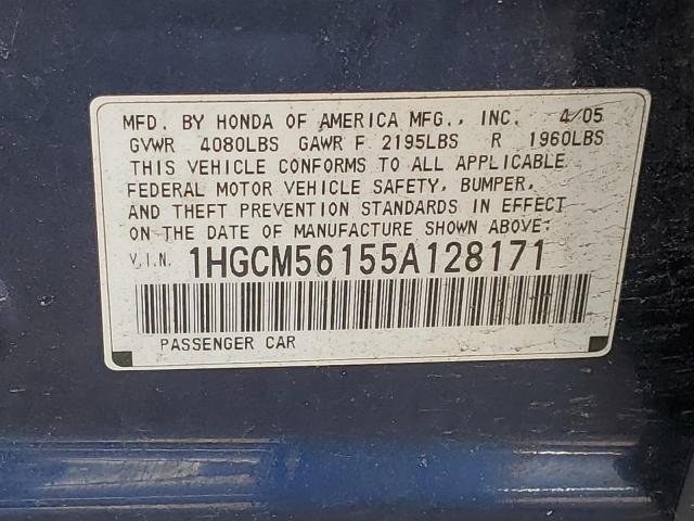 Photo 11 VIN: 1HGCM56155A128171 - HONDA ACCORD DX 