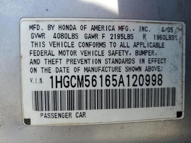 Photo 11 VIN: 1HGCM56165A120998 - HONDA ACCORD 