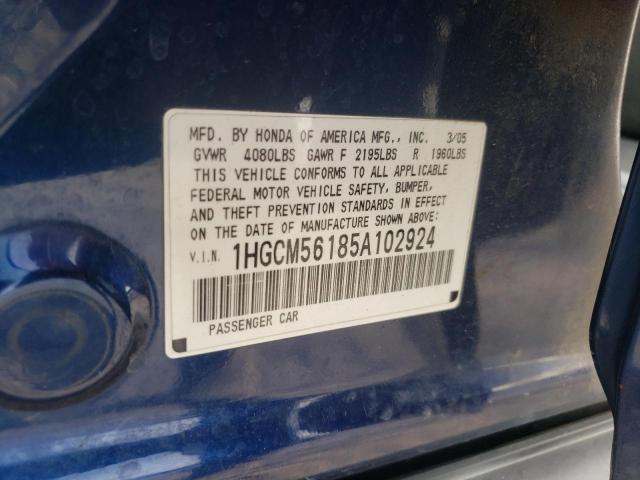 Photo 12 VIN: 1HGCM56185A102924 - HONDA ACCORD DX 