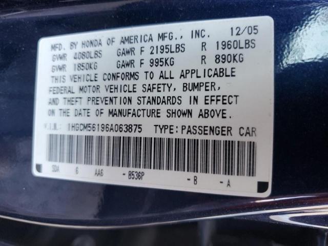 Photo 11 VIN: 1HGCM56196A063875 - HONDA ACCORD VAL 