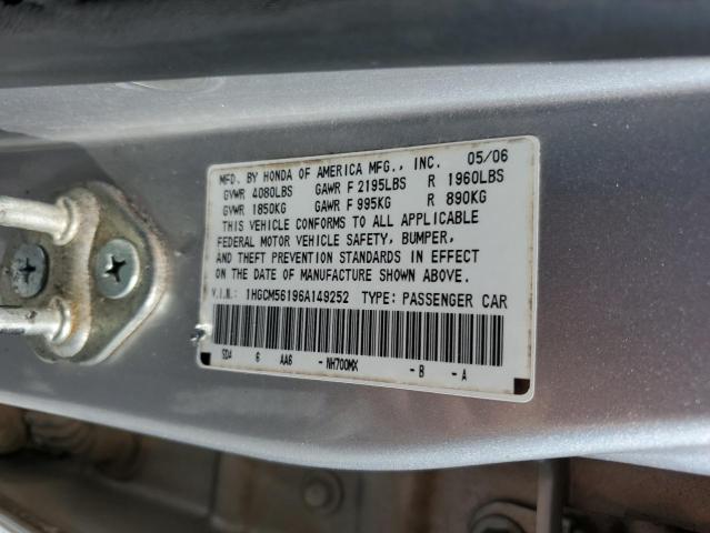 Photo 11 VIN: 1HGCM56196A149252 - HONDA ACCORD VAL 