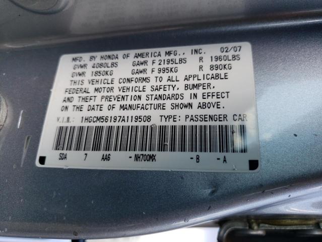 Photo 11 VIN: 1HGCM56197A119508 - HONDA ACCORD 