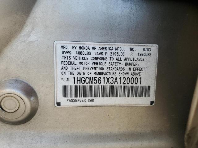 Photo 11 VIN: 1HGCM561X3A120001 - HONDA ACCORD 