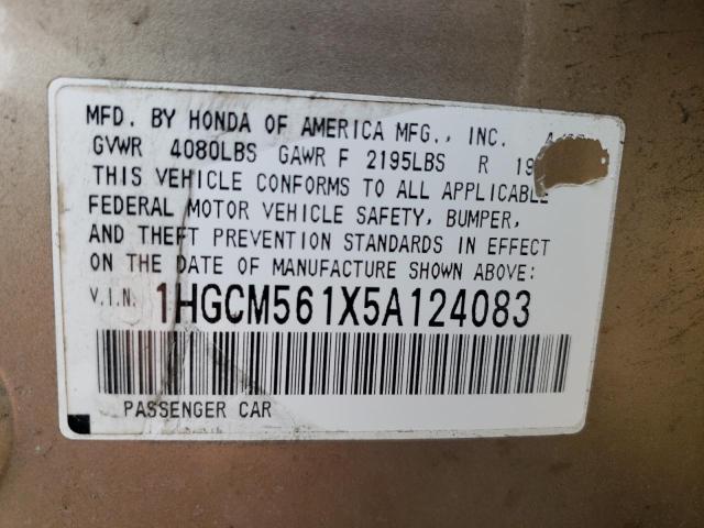 Photo 11 VIN: 1HGCM561X5A124083 - HONDA ACCORD 