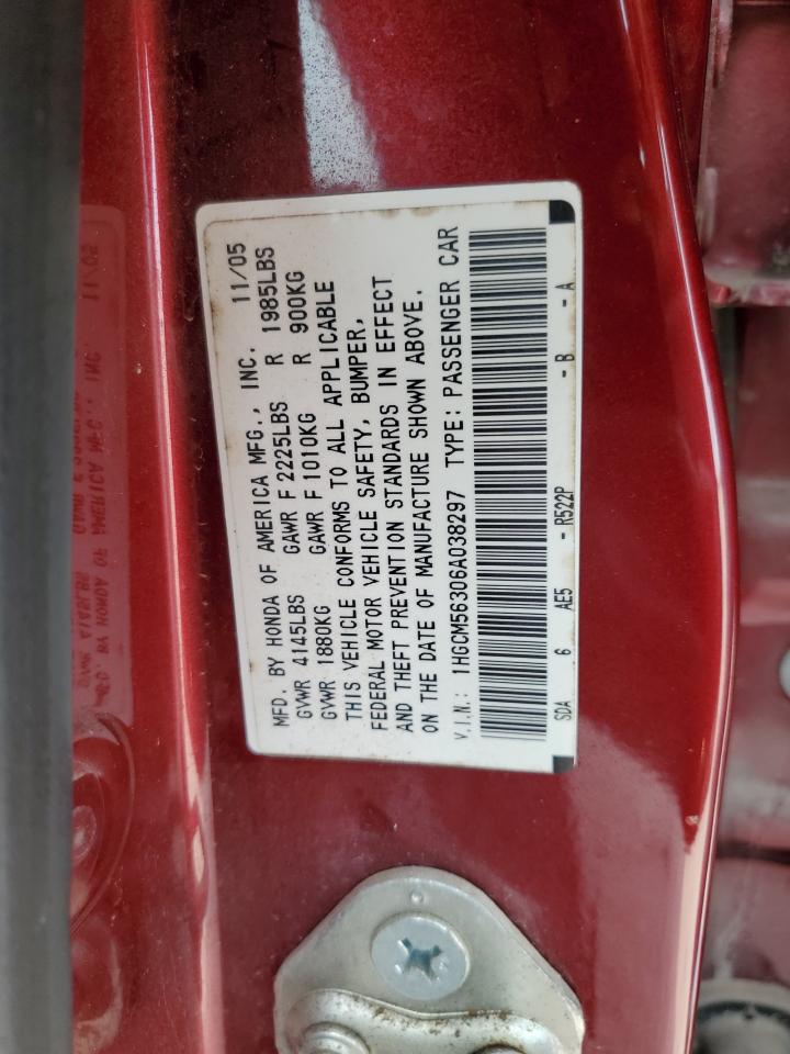 Photo 11 VIN: 1HGCM56306A038297 - HONDA ACCORD 