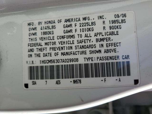 Photo 11 VIN: 1HGCM56307A029908 - HONDA ACCORD SE 