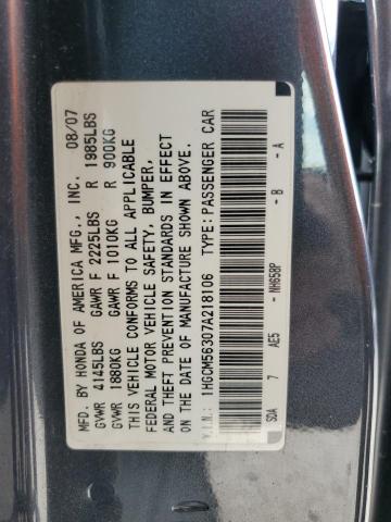 Photo 11 VIN: 1HGCM56307A218106 - HONDA ACCORD SE 