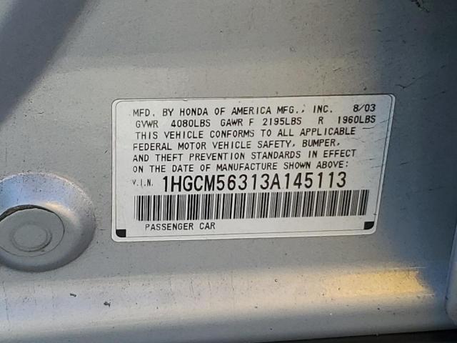 Photo 11 VIN: 1HGCM56313A145113 - HONDA ACCORD LX 