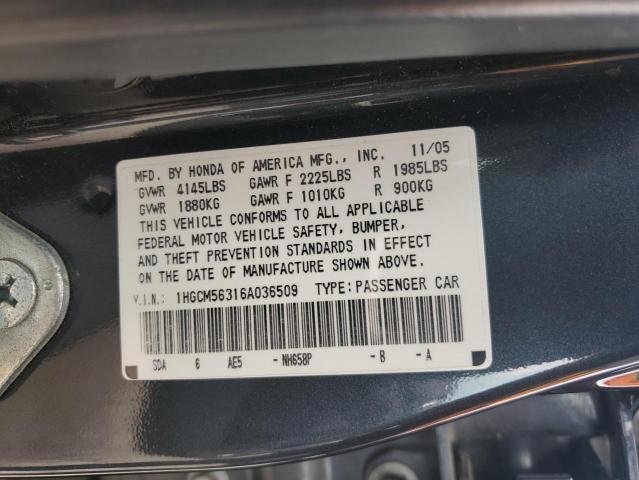 Photo 11 VIN: 1HGCM56316A036509 - HONDA ACCORD 