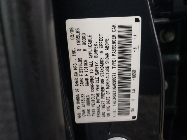 Photo 9 VIN: 1HGCM56316A098671 - HONDA ACCORD SE 