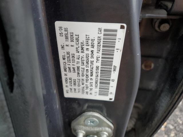 Photo 11 VIN: 1HGCM56316A151580 - HONDA ACCORD 