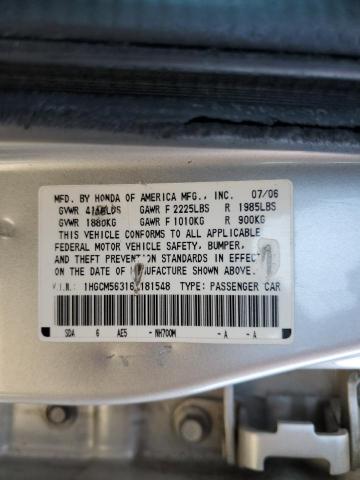 Photo 11 VIN: 1HGCM56316A181548 - HONDA ACCORD 