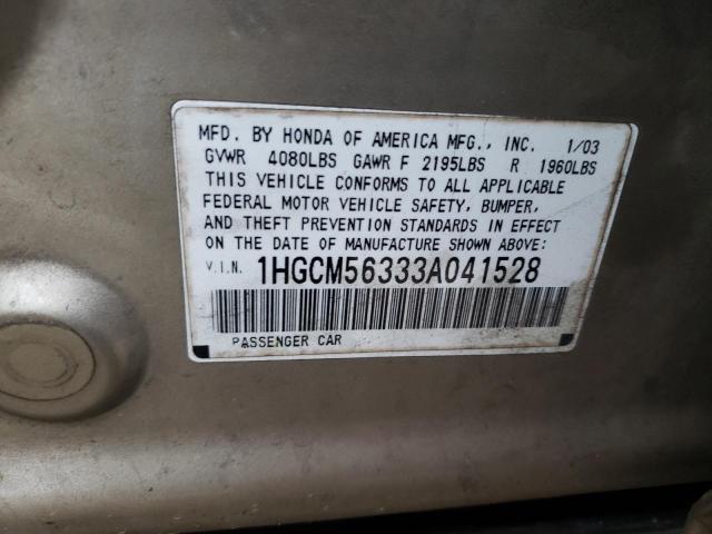 Photo 9 VIN: 1HGCM56333A041528 - HONDA ACCORD LX 