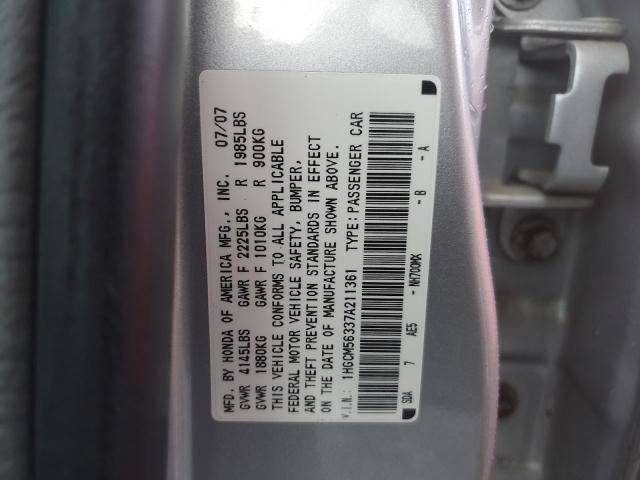 Photo 11 VIN: 1HGCM56337A211361 - HONDA ACCORD SE 