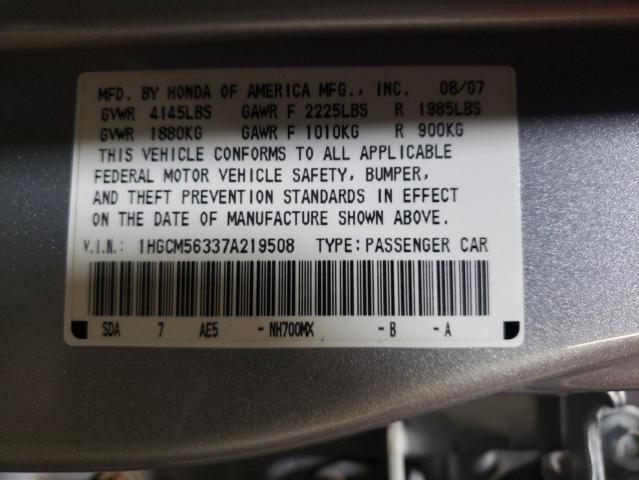 Photo 12 VIN: 1HGCM56337A219508 - HONDA ACCORD SE 