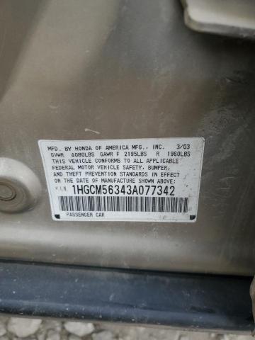 Photo 11 VIN: 1HGCM56343A077342 - HONDA ACCORD LX 