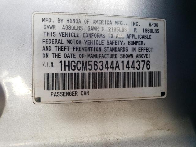 Photo 11 VIN: 1HGCM56344A144376 - HONDA ACCORD 