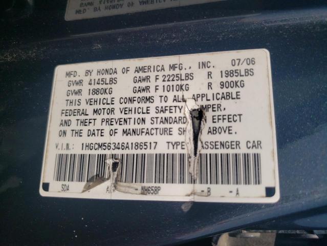 Photo 11 VIN: 1HGCM56346A186517 - HONDA ACCORD SE 