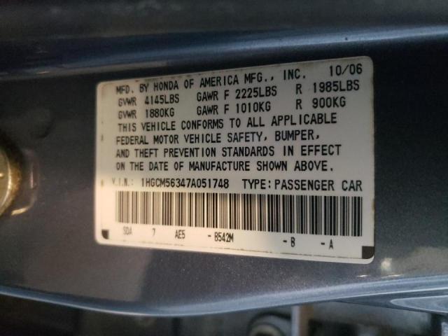 Photo 9 VIN: 1HGCM56347A051748 - HONDA ACCORD SE 