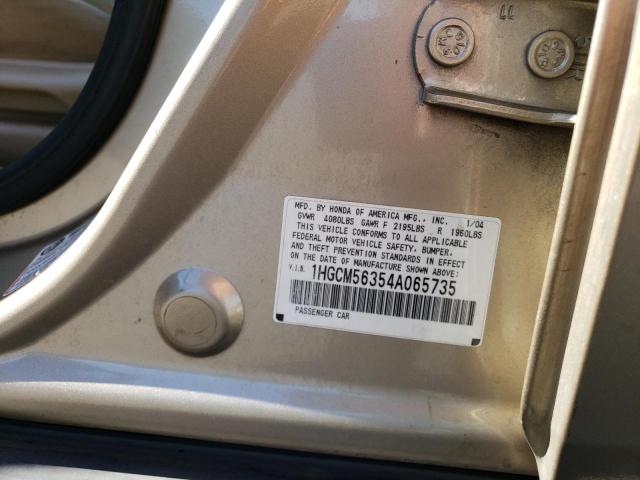 Photo 12 VIN: 1HGCM56354A065735 - HONDA ACCORD LX 