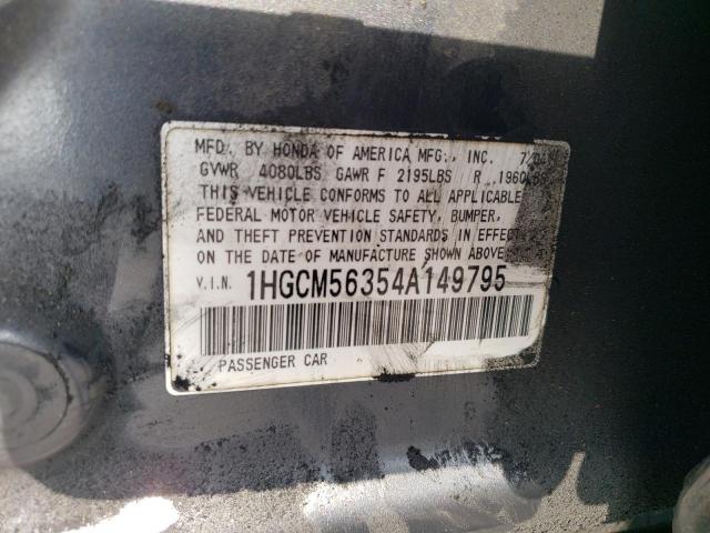 Photo 11 VIN: 1HGCM56354A149795 - HONDA ACCORD LX 