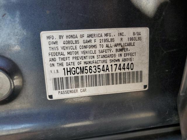 Photo 11 VIN: 1HGCM56354A174440 - HONDA ACCORD LX 