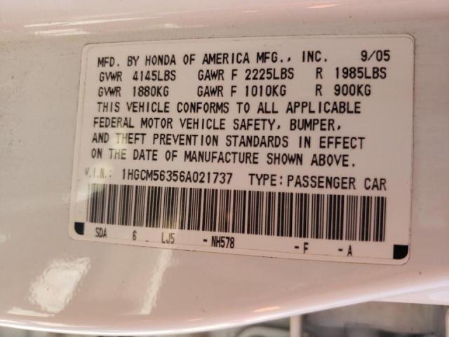 Photo 9 VIN: 1HGCM56356A021737 - HONDA ACCORD SE 