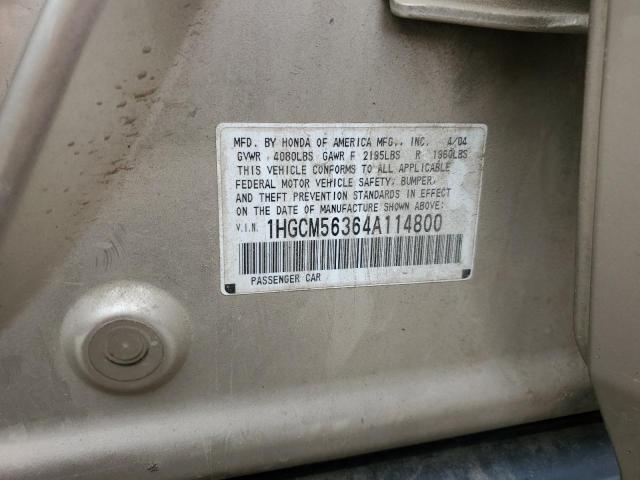 Photo 11 VIN: 1HGCM56364A114800 - HONDA ACCORD LX 