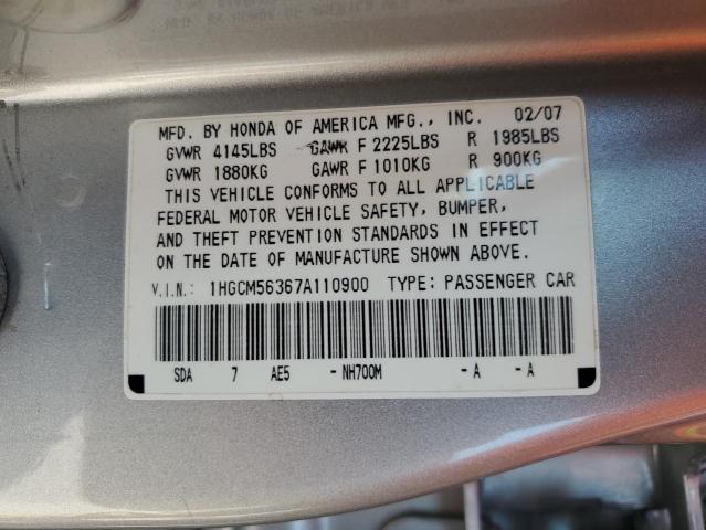 Photo 11 VIN: 1HGCM56367A110900 - HONDA ACCORD SE 