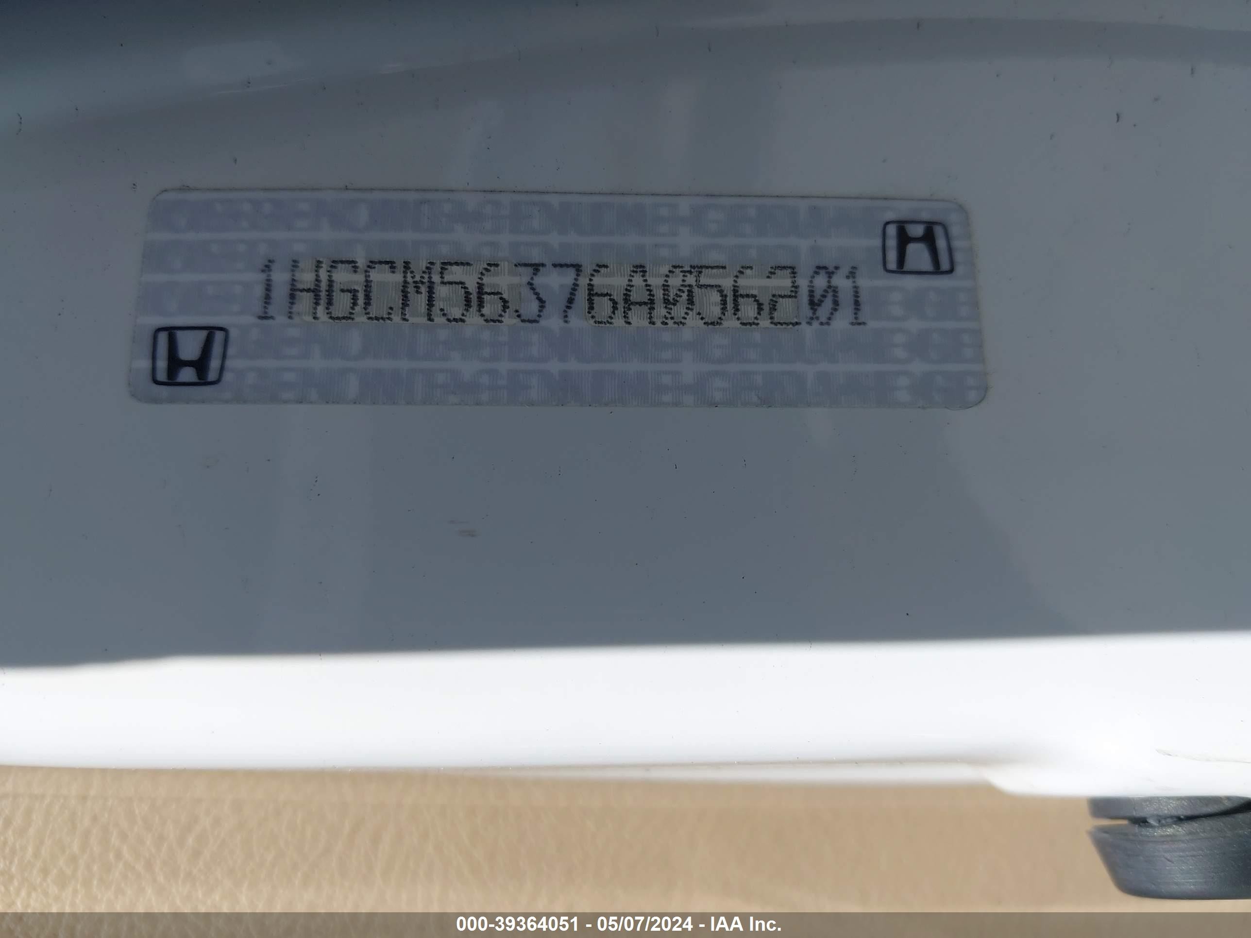 Photo 8 VIN: 1HGCM56376A056201 - HONDA ACCORD 