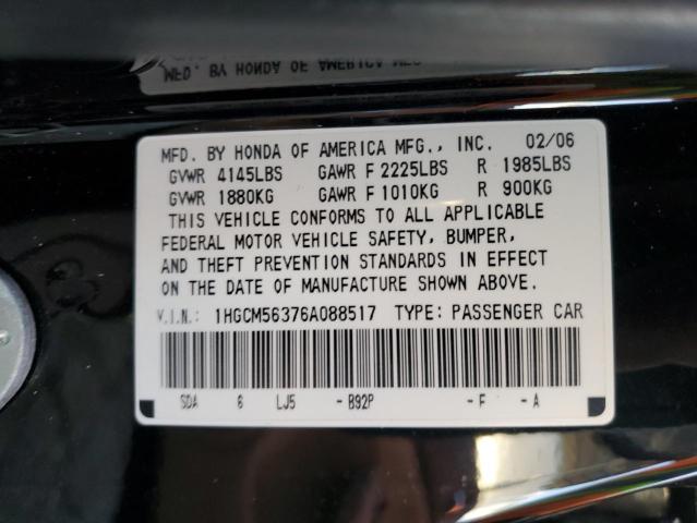 Photo 11 VIN: 1HGCM56376A088517 - HONDA ACCORD SE 