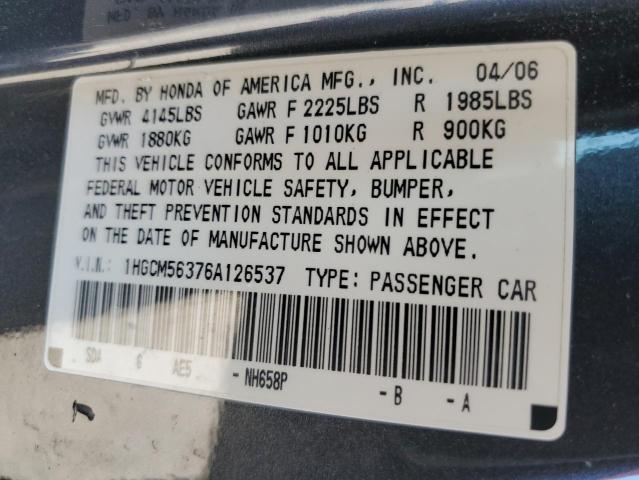 Photo 11 VIN: 1HGCM56376A126537 - HONDA ACCORD 