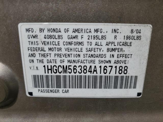 Photo 11 VIN: 1HGCM56384A167188 - HONDA ACCORD 