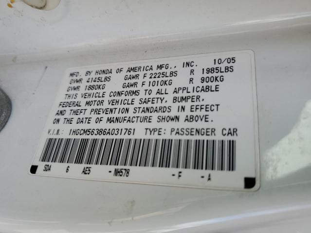 Photo 11 VIN: 1HGCM56386A031761 - HONDA ACCORD SE 