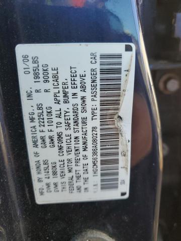 Photo 11 VIN: 1HGCM56386A080278 - HONDA ACCORD 