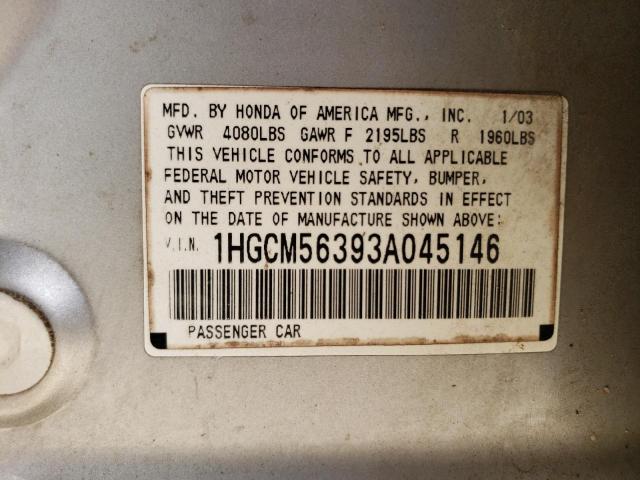 Photo 11 VIN: 1HGCM56393A045146 - HONDA ACCORD 