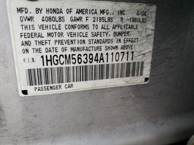 Photo 11 VIN: 1HGCM56394A110711 - HONDA ACCORD LX 