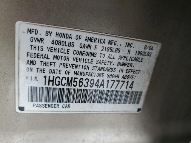 Photo 11 VIN: 1HGCM56394A177714 - HONDA ACCORD LX 