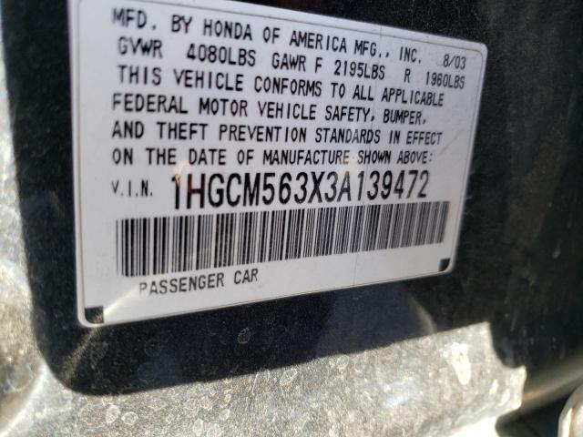 Photo 9 VIN: 1HGCM563X3A139472 - HONDA ACCORD LX 