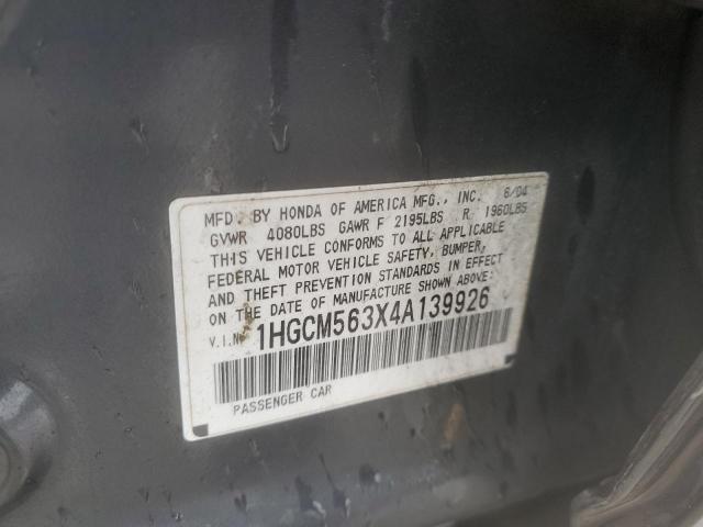 Photo 11 VIN: 1HGCM563X4A139926 - HONDA ACCORD 