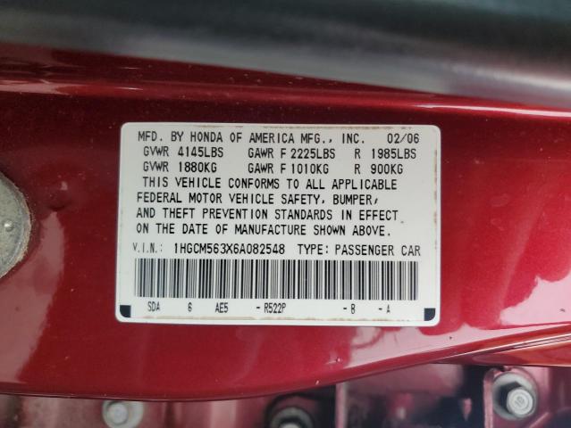 Photo 12 VIN: 1HGCM563X6A082548 - HONDA ACCORD SE 