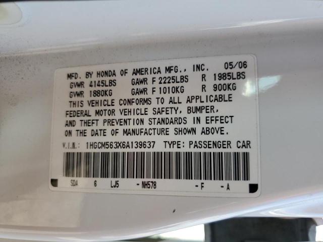 Photo 11 VIN: 1HGCM563X6A139637 - HONDA ACCORD SE 