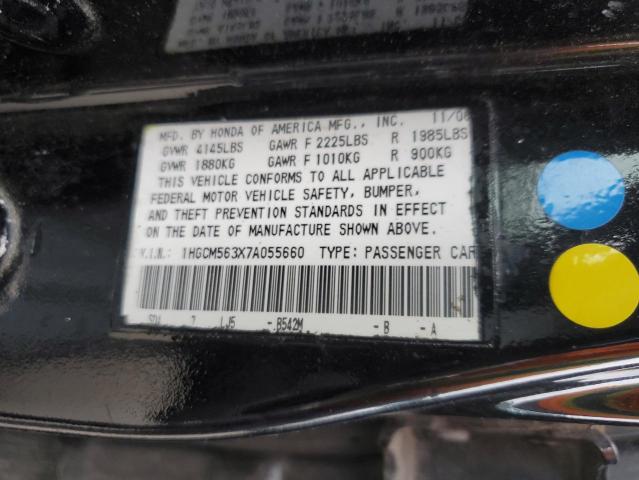 Photo 11 VIN: 1HGCM563X7A055660 - HONDA ACCORD SE 