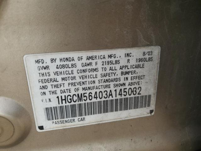 Photo 11 VIN: 1HGCM56403A145032 - HONDA ACCORD 