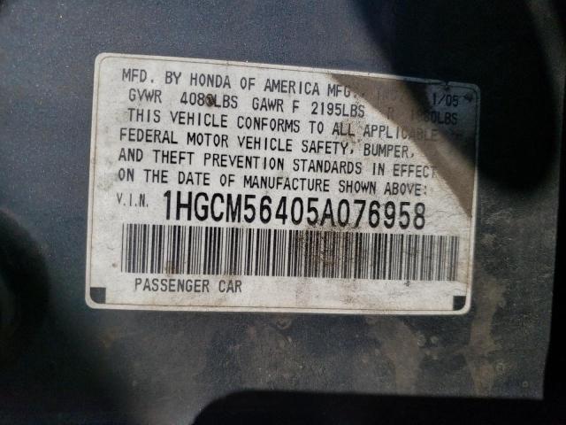 Photo 11 VIN: 1HGCM56405A076958 - HONDA ACCORD LX 