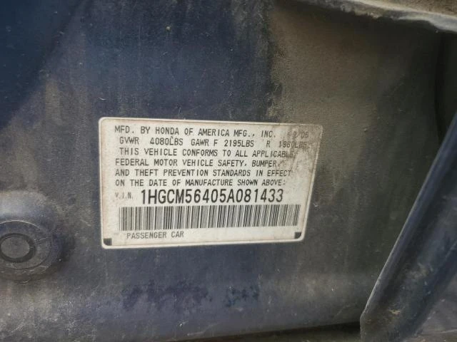 Photo 11 VIN: 1HGCM56405A081433 - HONDA ACCORD LX 