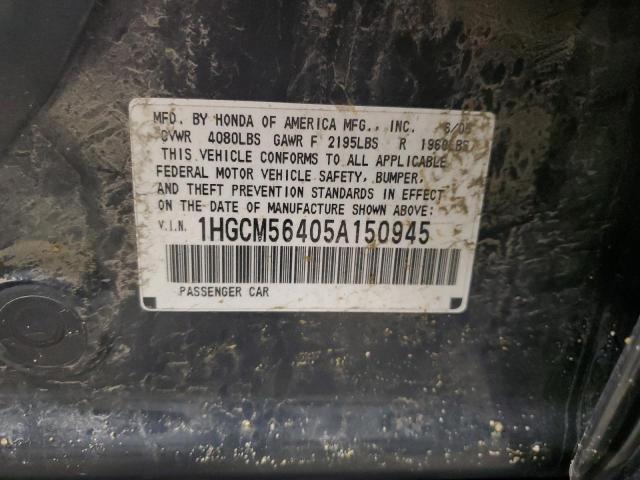 Photo 11 VIN: 1HGCM56405A150945 - HONDA ACCORD LX 