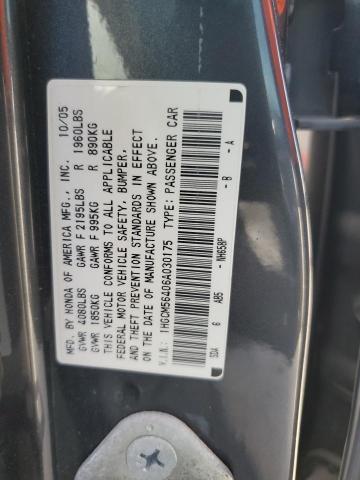 Photo 11 VIN: 1HGCM56406A030175 - HONDA ACCORD LX 